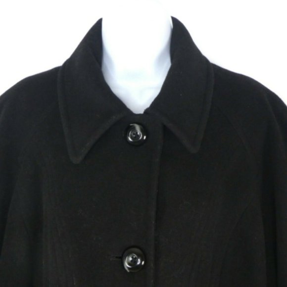 Women's thick pea coat black wool blend - Picture 2 of 2